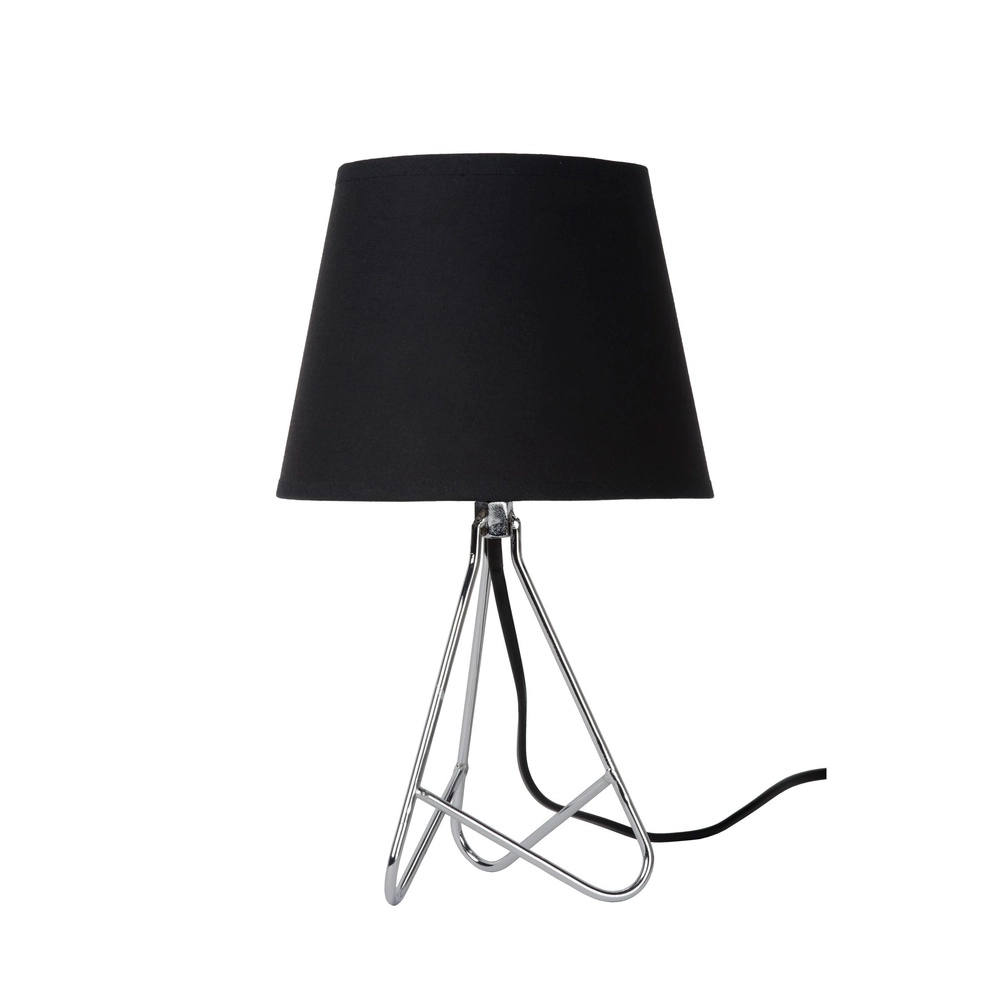 Tischlampe Gitta Chrom mit schwarzer Kappe