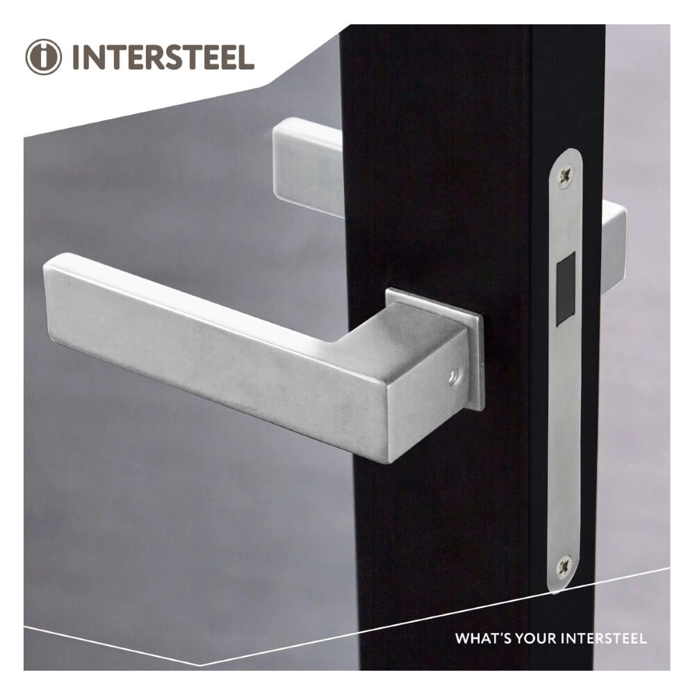 Fester Türgriff Amsterdam mit kleiner Rosette Edelstahl Intersteel 8714186561751