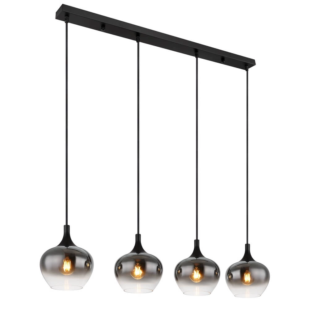 Schwarze Pendelleuchte Maxy 4-flammig gerade