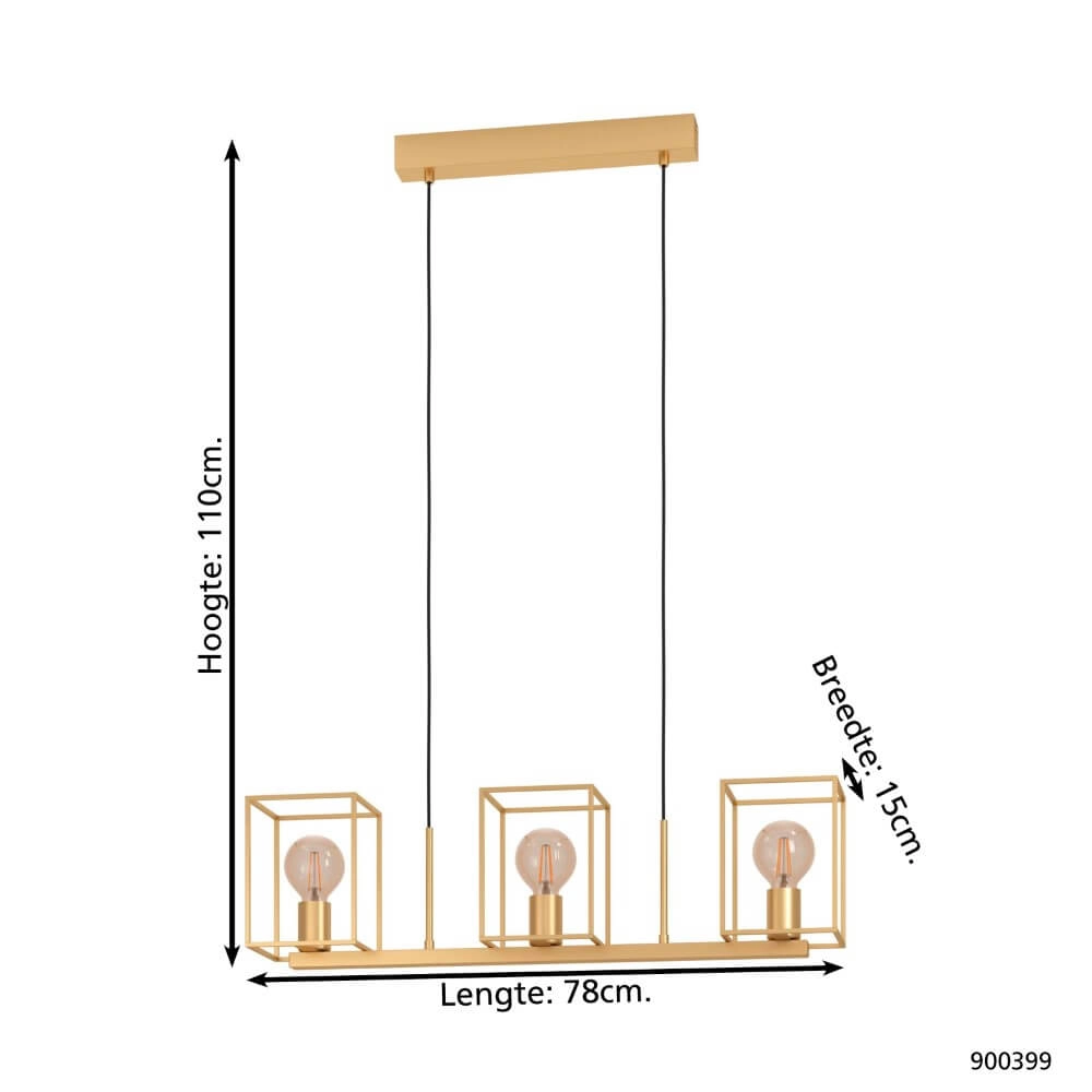 Goldene Esstisch-Hängelampe Cumiole Eglo 9008606243754