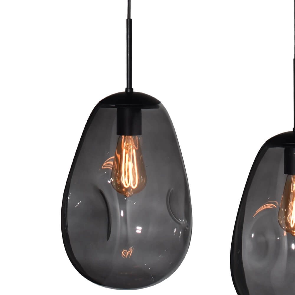 Hängelampe Lava Oval 4x Rauchglas Ø 22,5cm Masterlight 8718121290096