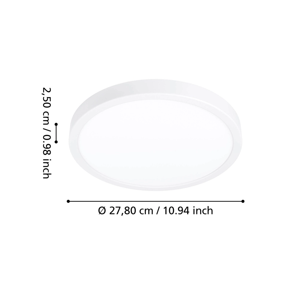 Deckenlicht IP44 Fueva 6 rund – weiß – Ø 27,8 cm Eglo 9008606330386