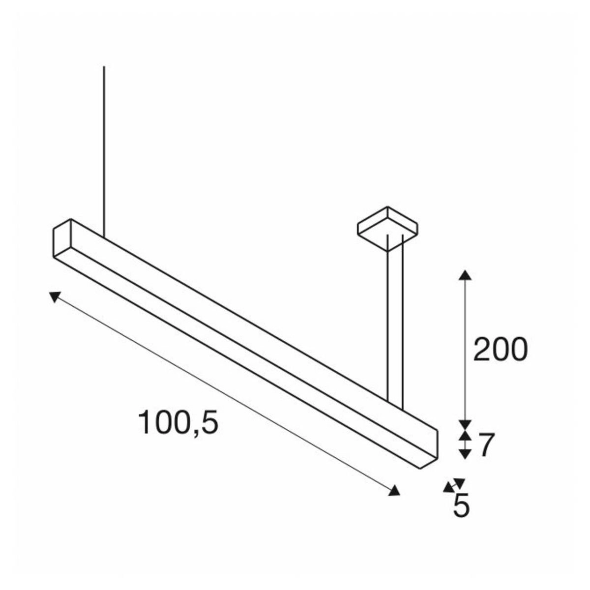 Büro Hängelampe Glenos 4000K 100cm schwarz SLV 4024163196970