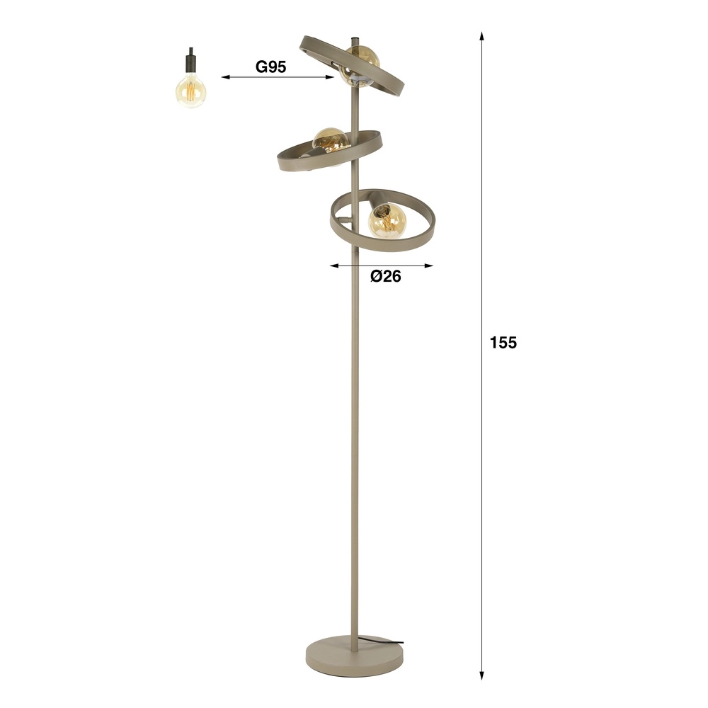 Ring-Stehlampe Hover 155 cm hoch – Sand Lyora 8716803513303