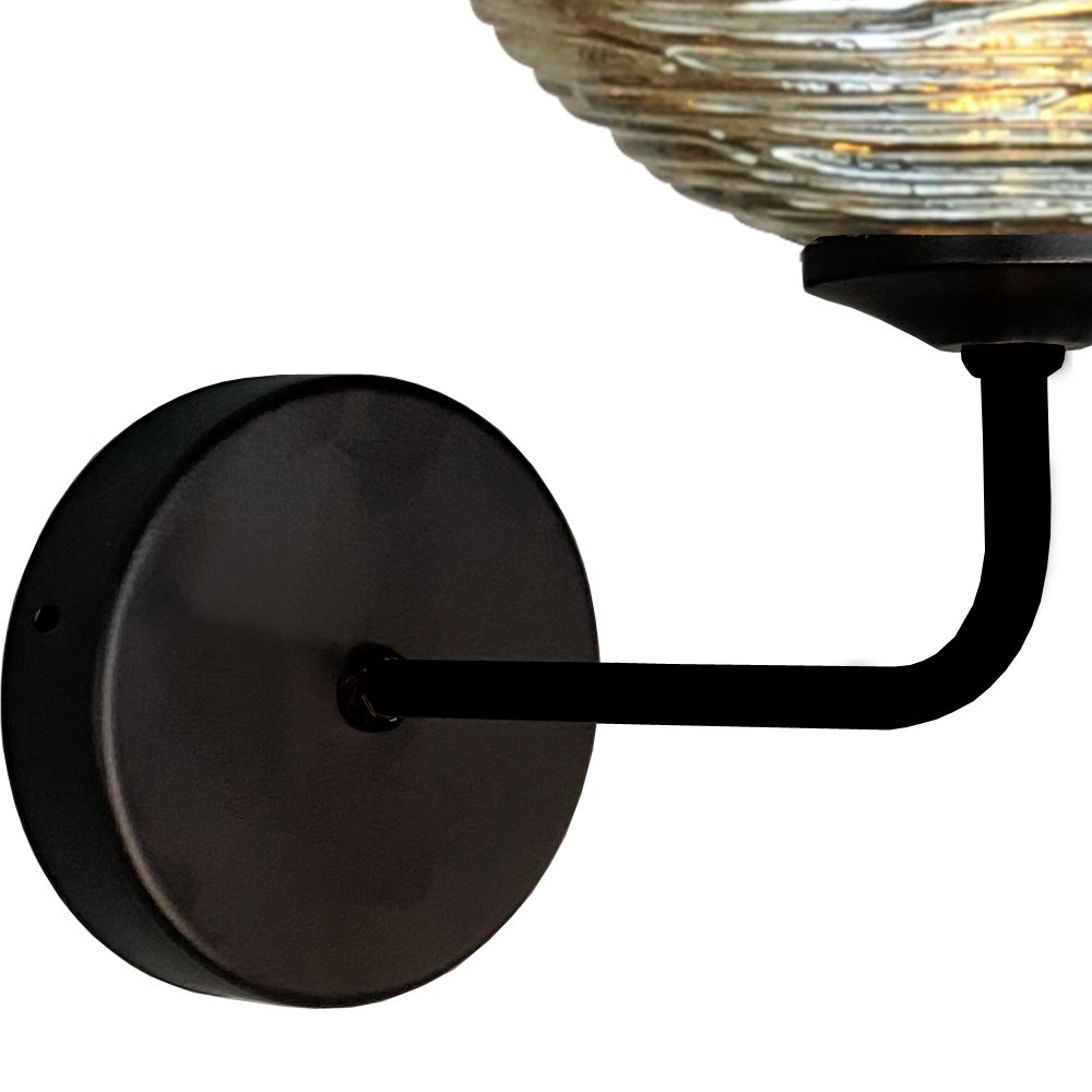 Wandlampe Quinto schwarz mit gestreiftem Glas Masterlight 8718121247939