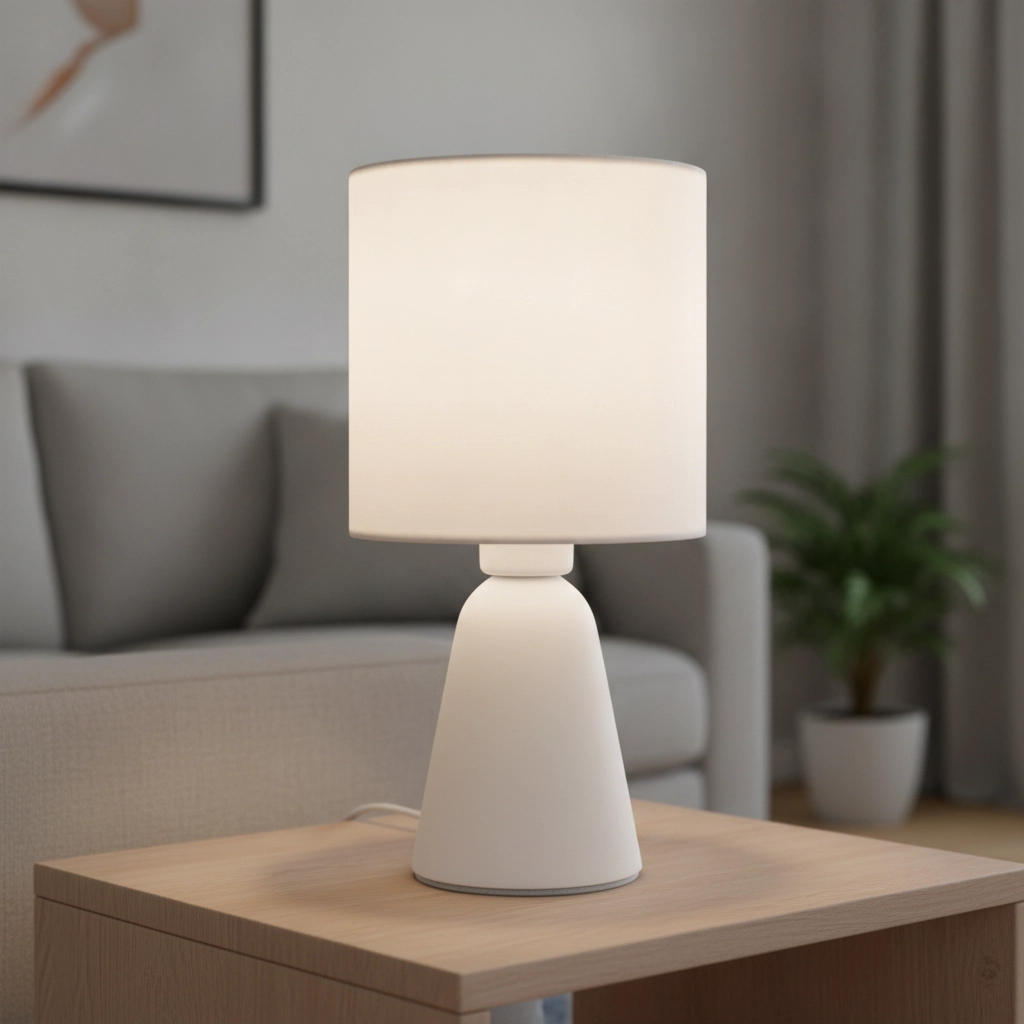 Tischlampe Zero Grau mit schwarzer Kapuze