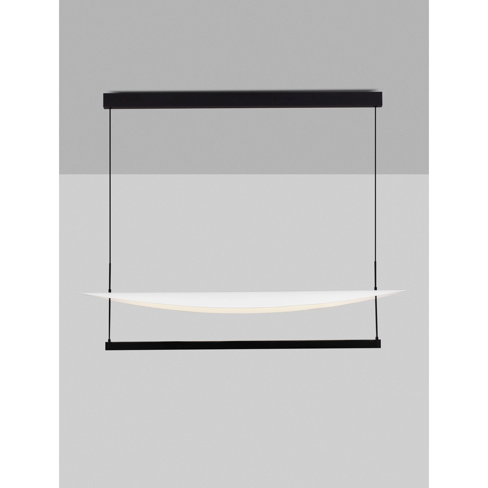 Design-Pendelleuchte Diona oval schwarz mit weiß
