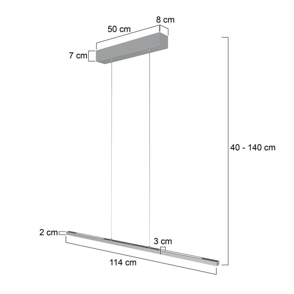 Design-Pendelleuchte Bande 114cm grau Steinhauer 8712746175806