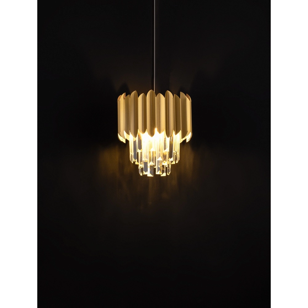 Pendelleuchte Magnolia Gold und Kristall Ø 25cm Lyora 5212017434920