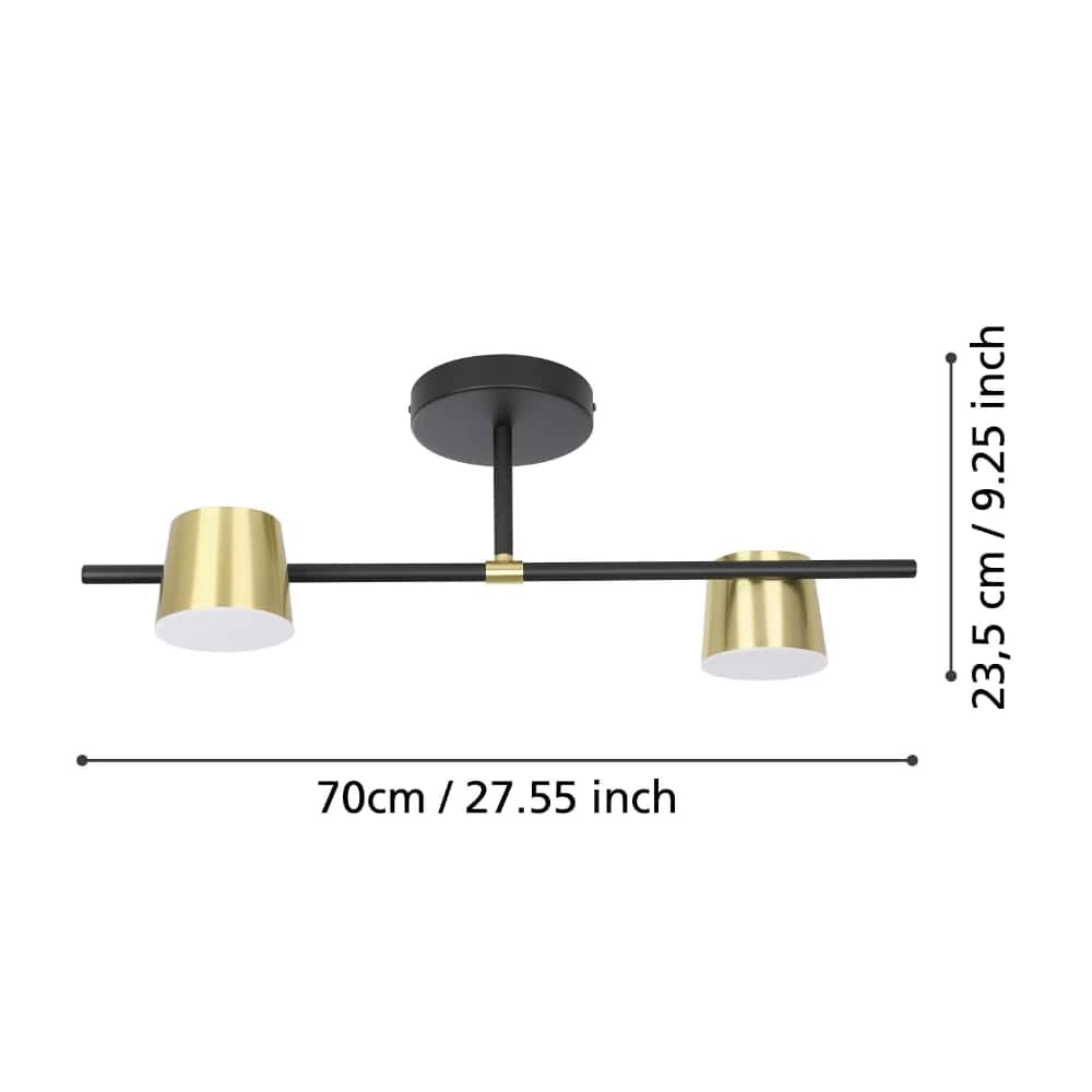 Schwarz mit goldener Deckenlampe Altamira 2-flammig Stars of Light 9002759399832