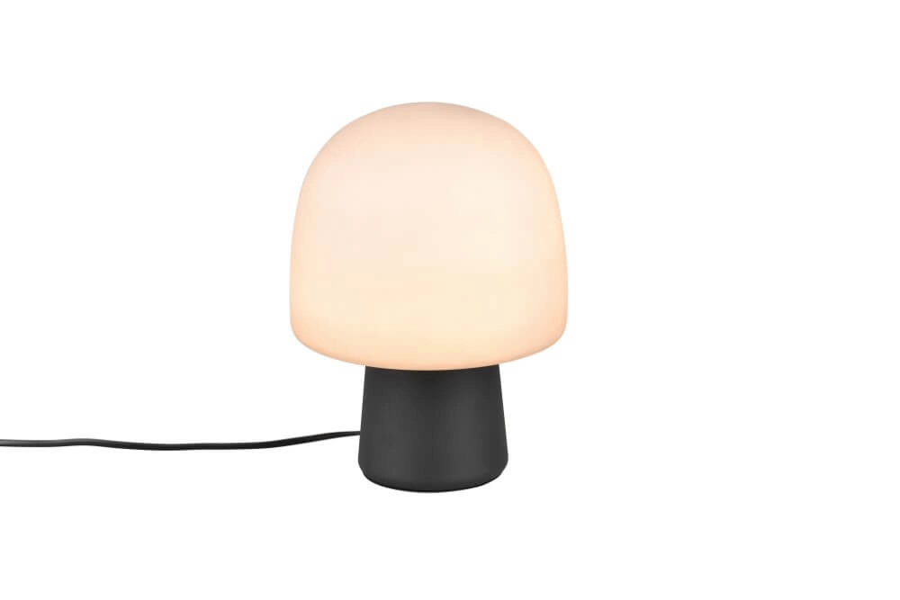 Pilz-Tischlampe Steen schwarz mit taupefarbenem Glas Trio 4017807622683