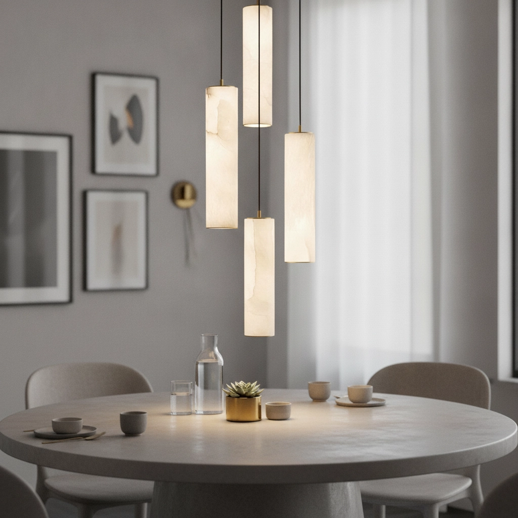 Pendellampe Diletto Gold mit weißen 12-Lichtern