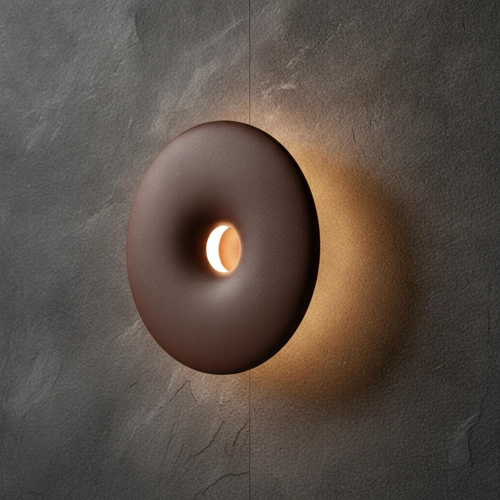 Einzigartige Wandlampe Splash Rund, rostbraun