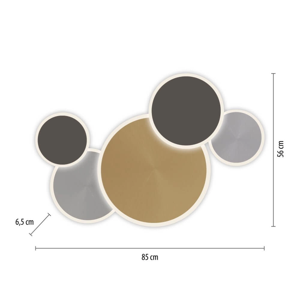 Design-Wandleuchte Q-Piato 85cm Paul Neuhaus 4012248374528