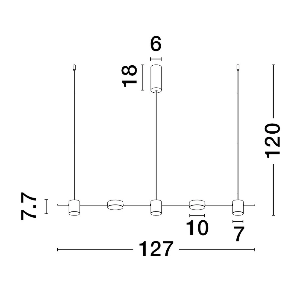 Schwarze Pendelleuchte Nordik Ausführung 127cm Lyora 5212017440709