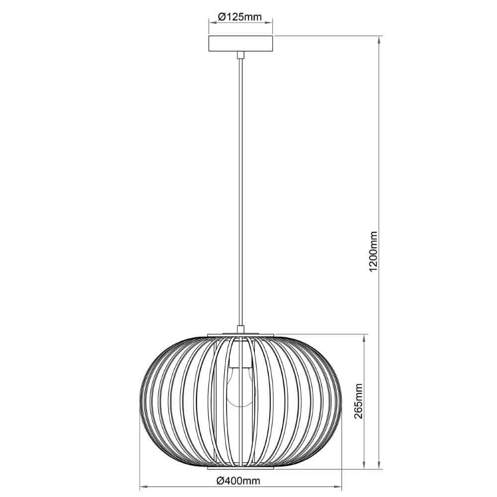 Hängelampe aus Holz Enca Ø 40cm Brilliant 4004353428463