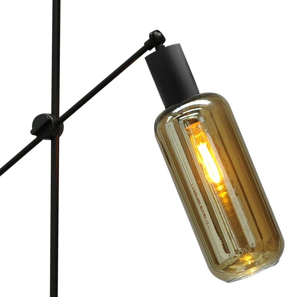 Stehleuchte schwarz Bounty verstellbar mit zylindrischem Glas Masterlight 8718121248400