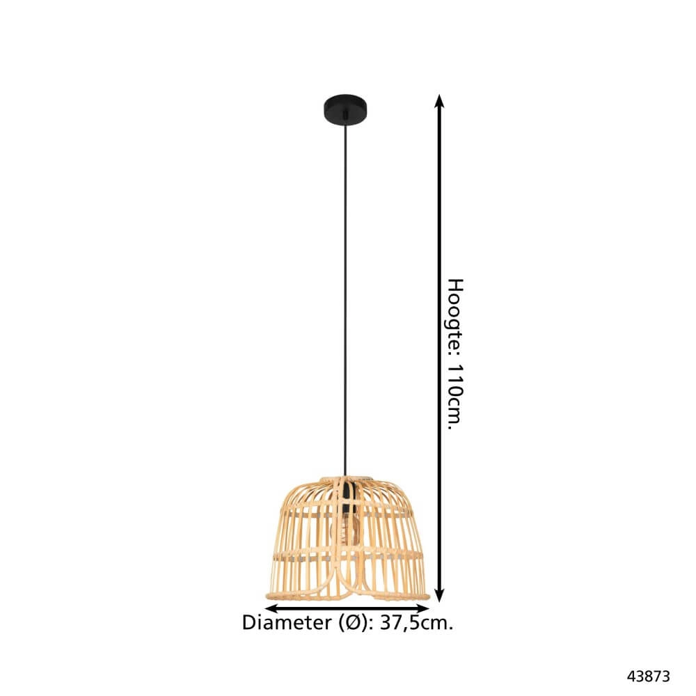 Hängelampe aus Rattan Glyneath Ø 37,5cm Eglo 9002759438739