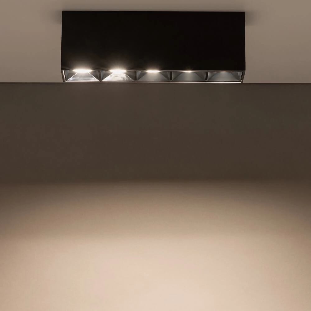 Schwarzer Aufbaustrahler Midi Led 5x1 LEDs - 3000K Lyora 5903139100557