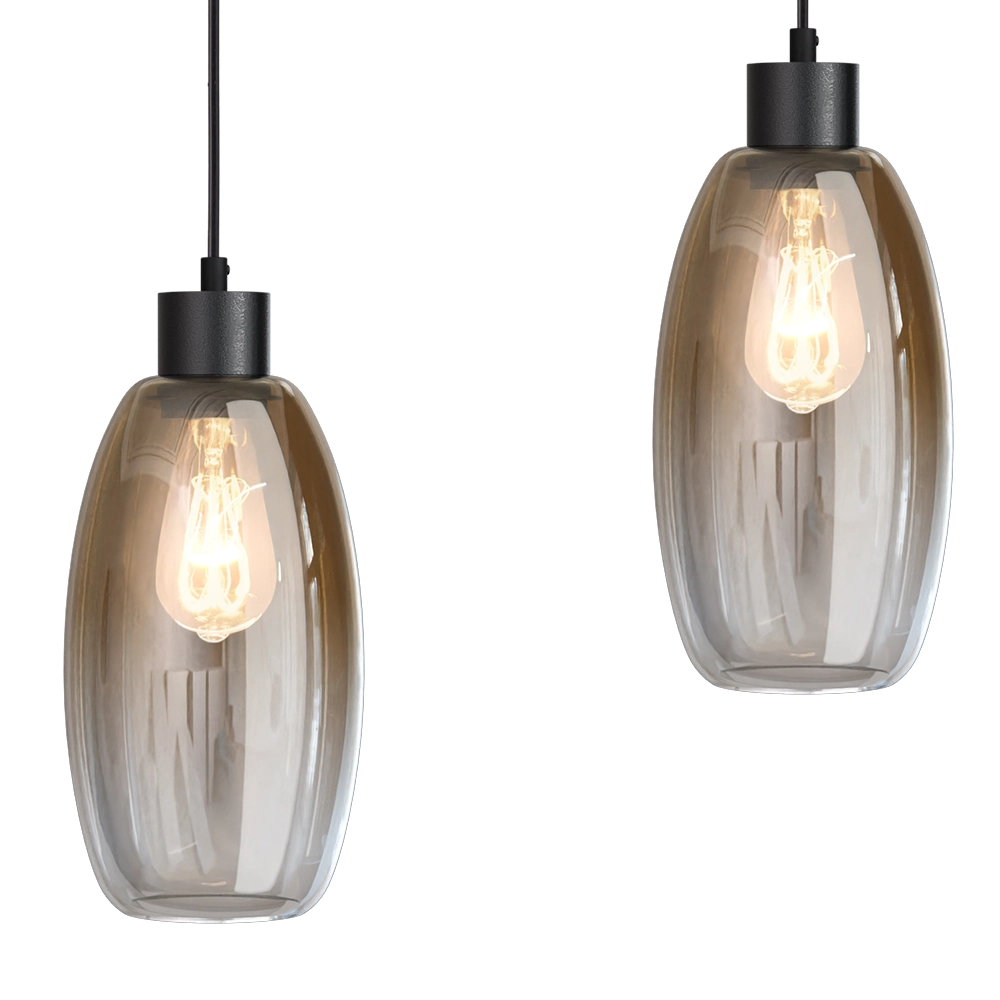 Glas-Pendellampe Olive 5x Ø 15cm – schwarz Masterlight 8718121394091