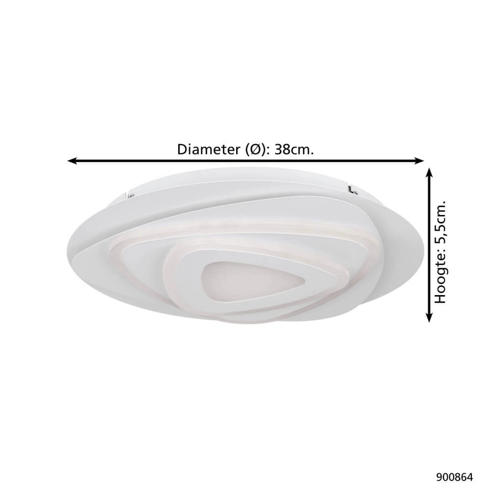 Weiße LED-Deckenleuchte Palagiano Ø 38cm Eglo 9008606264094