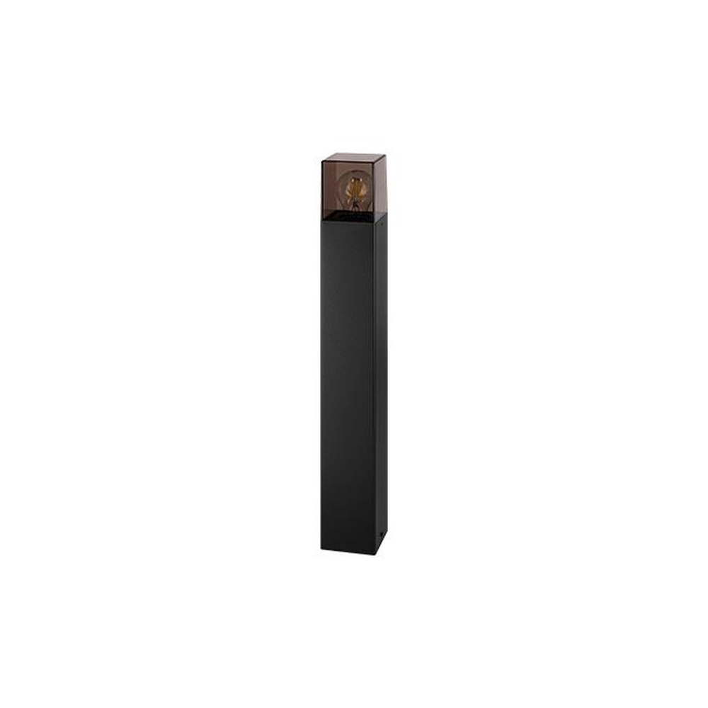 Moderne Gartenlampe Denver Schwarz mit Rauchglas 60 cm