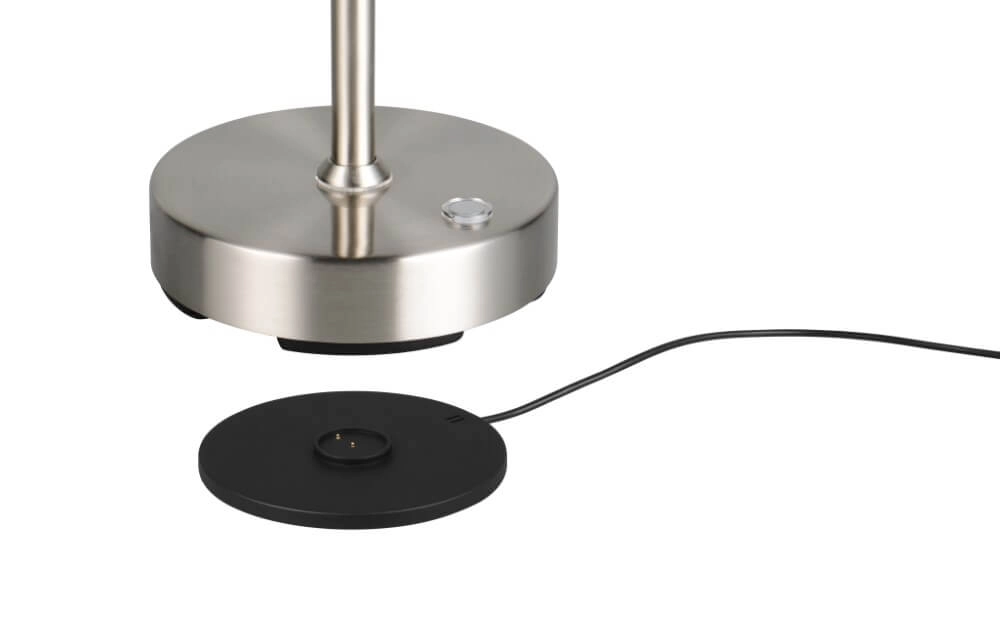 Schreibtischlampe aus Edelstahl Moreno wiederaufladbar Trio 4017807618006