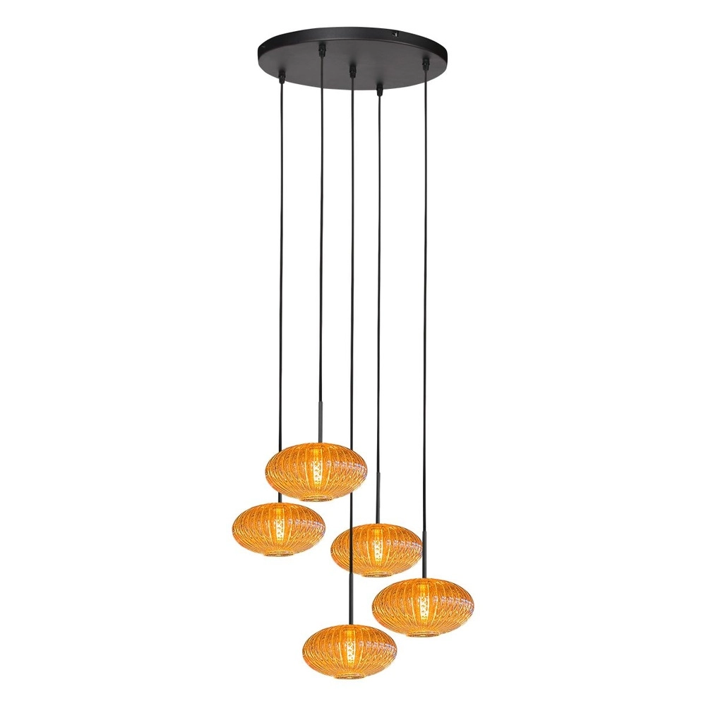 Pendelleuchte HaloSwap 5-flammiges Braunglas Steinhauer 8712746181180