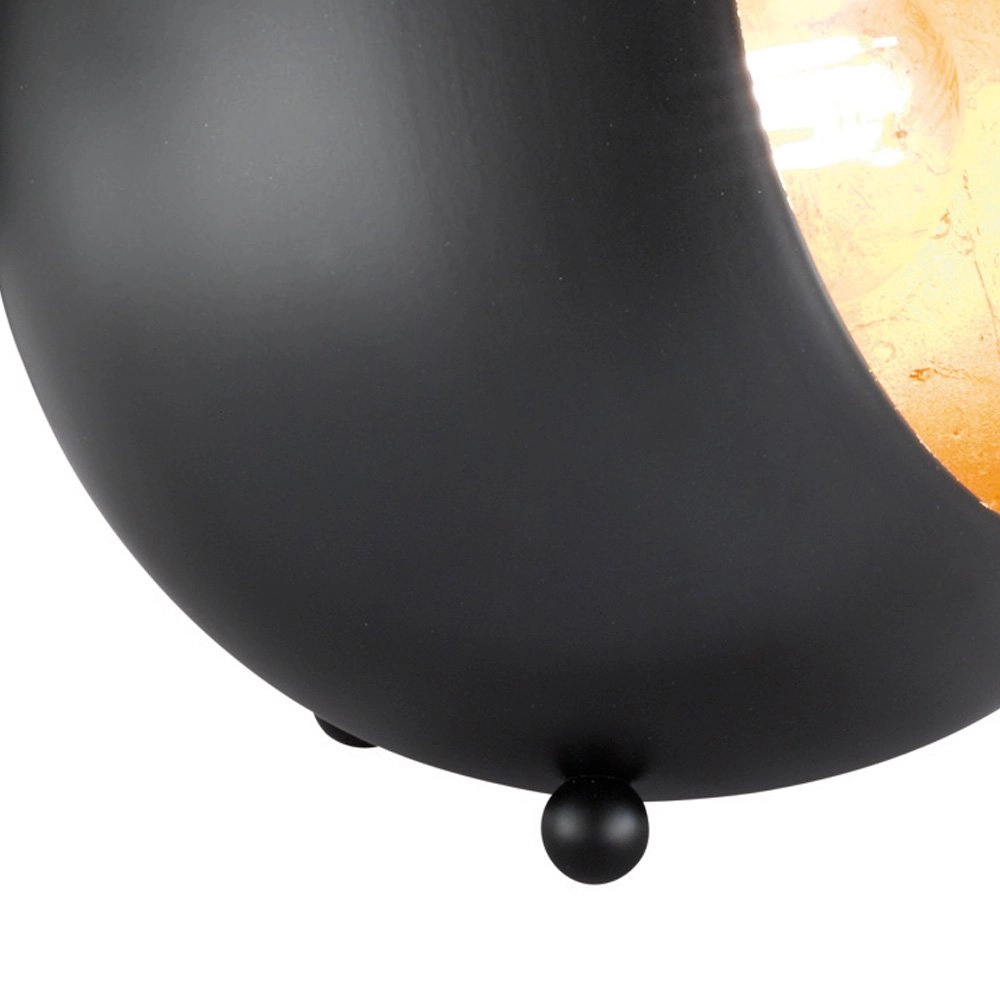 Tischlampe Billy 15 cm schwarz mit Gold Trio 4017807352269