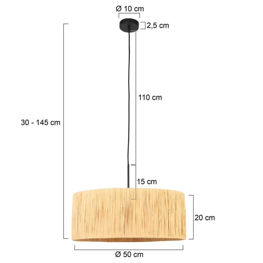 Pendelleuchte Sparkled Light schwarz mit Strohschirm Ø 50cm Steinhauer 8712746172539