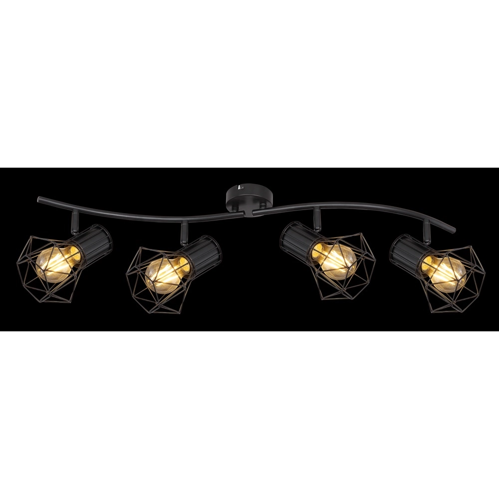 Deckenlampe Priska 4-Licht Schwarz Globo 9007371406173