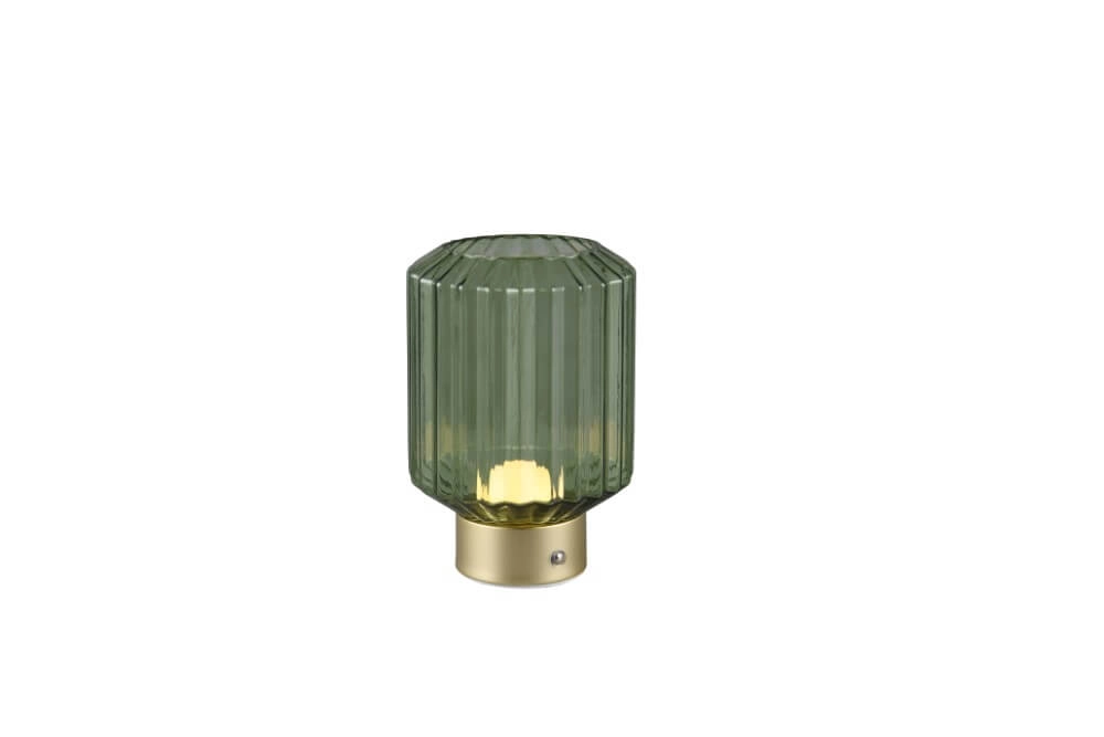 Wiederaufladbare Tischlampe Lord mit grünem Glas Trio 4017807601909
