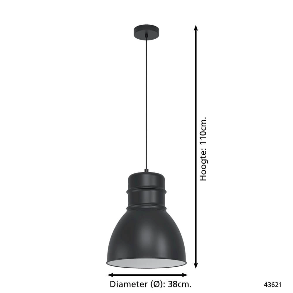 Schwarze Hängelampe Ebury Ø 38cm Eglo 9002759436216
