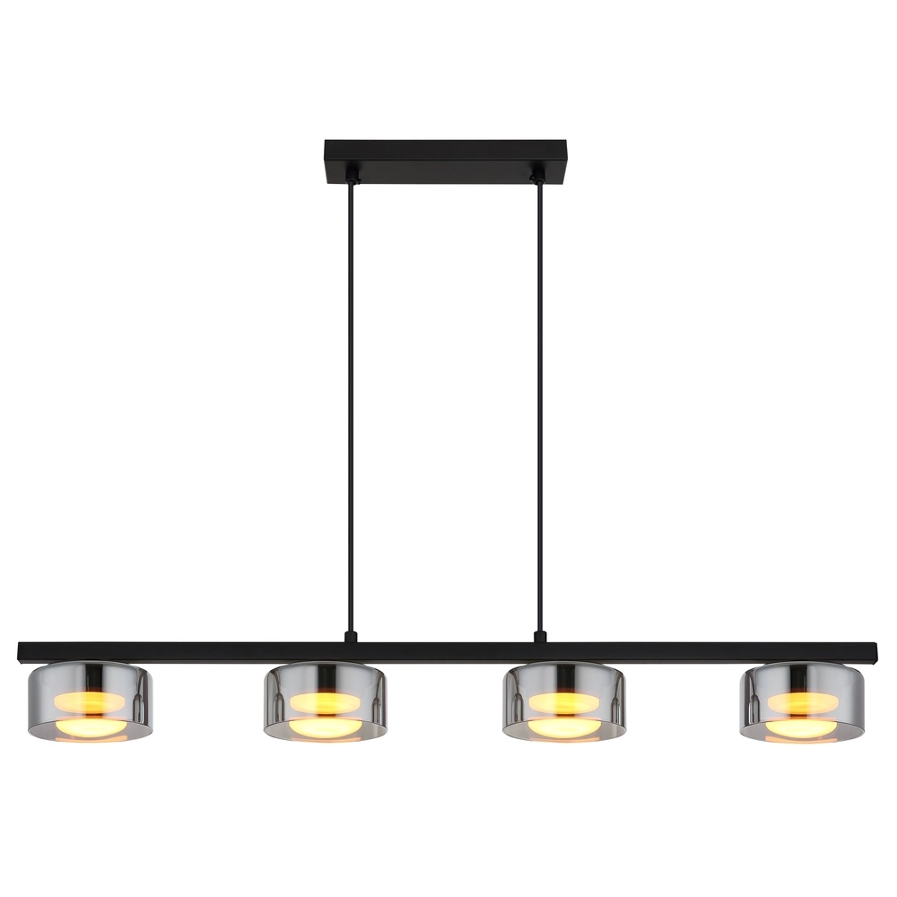 Design-Pendellampe Higgins 4-Licht Schwarz Globo 9007371525829