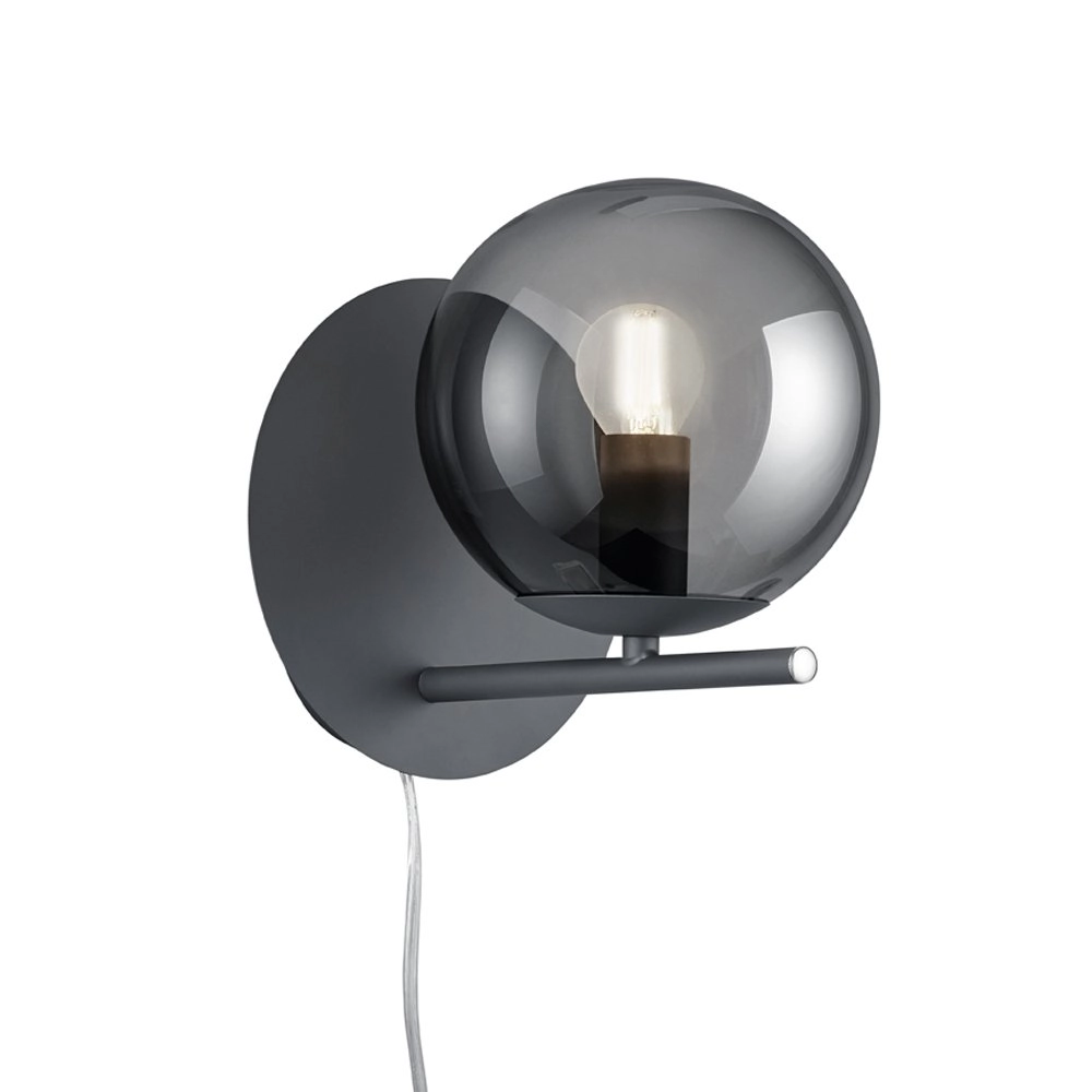 Wandlampe Pure anthrazit mit Rauchglas Trio 4017807432893