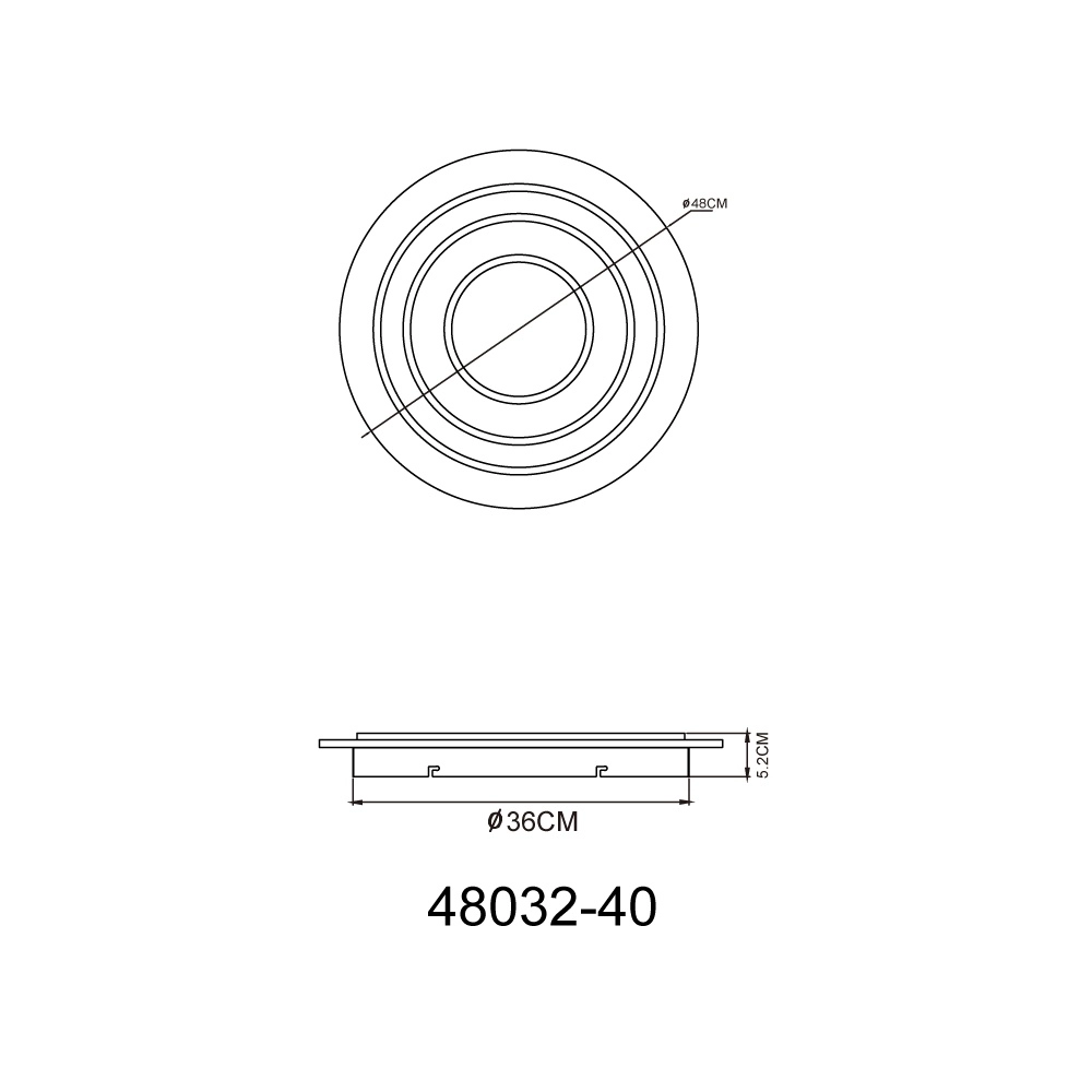 Design-Deckenlicht Jayden Ø48 cm Anthrazit Globo 9007371456048