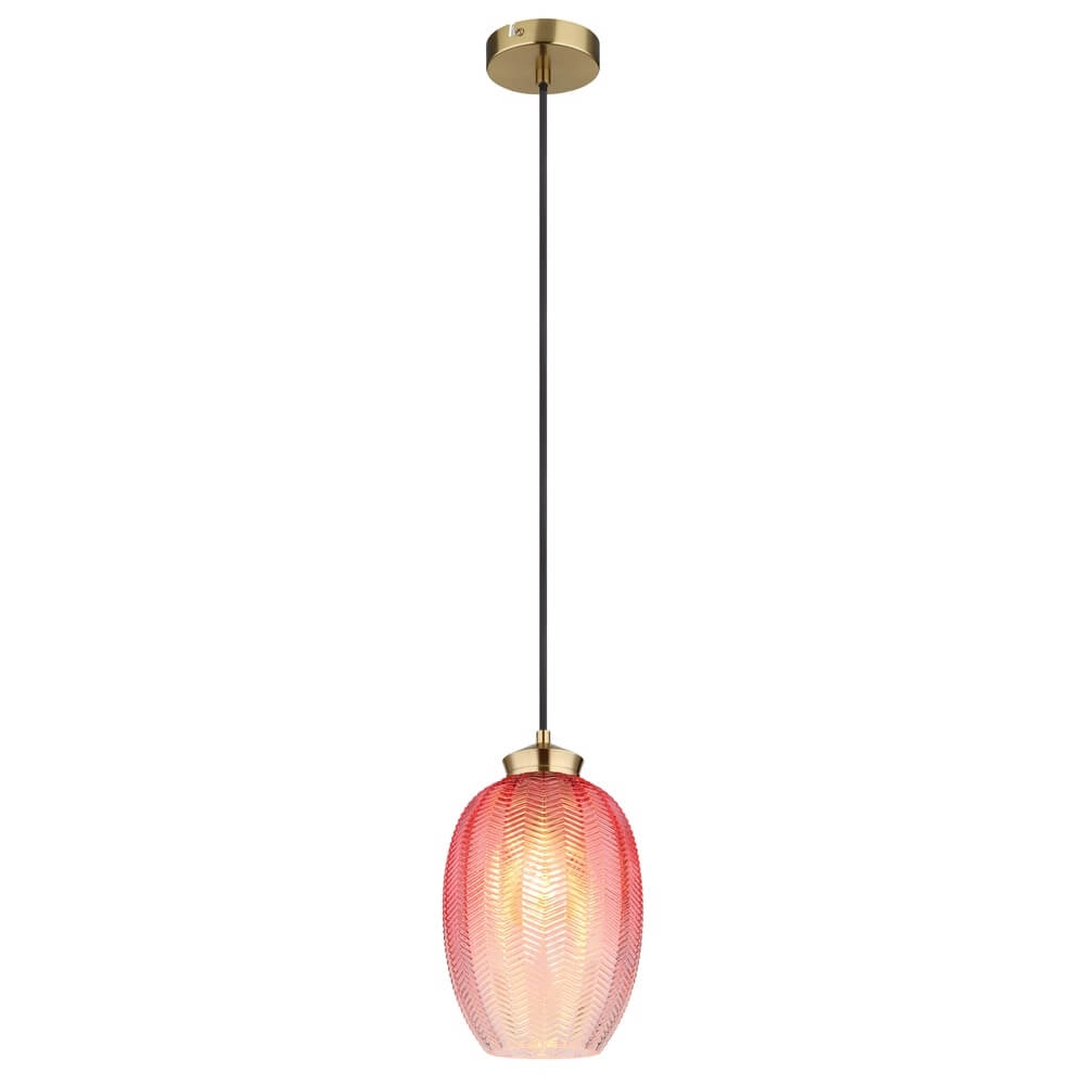 Pendelleuchte Jessica mit rosa Glas Ø 18cm
