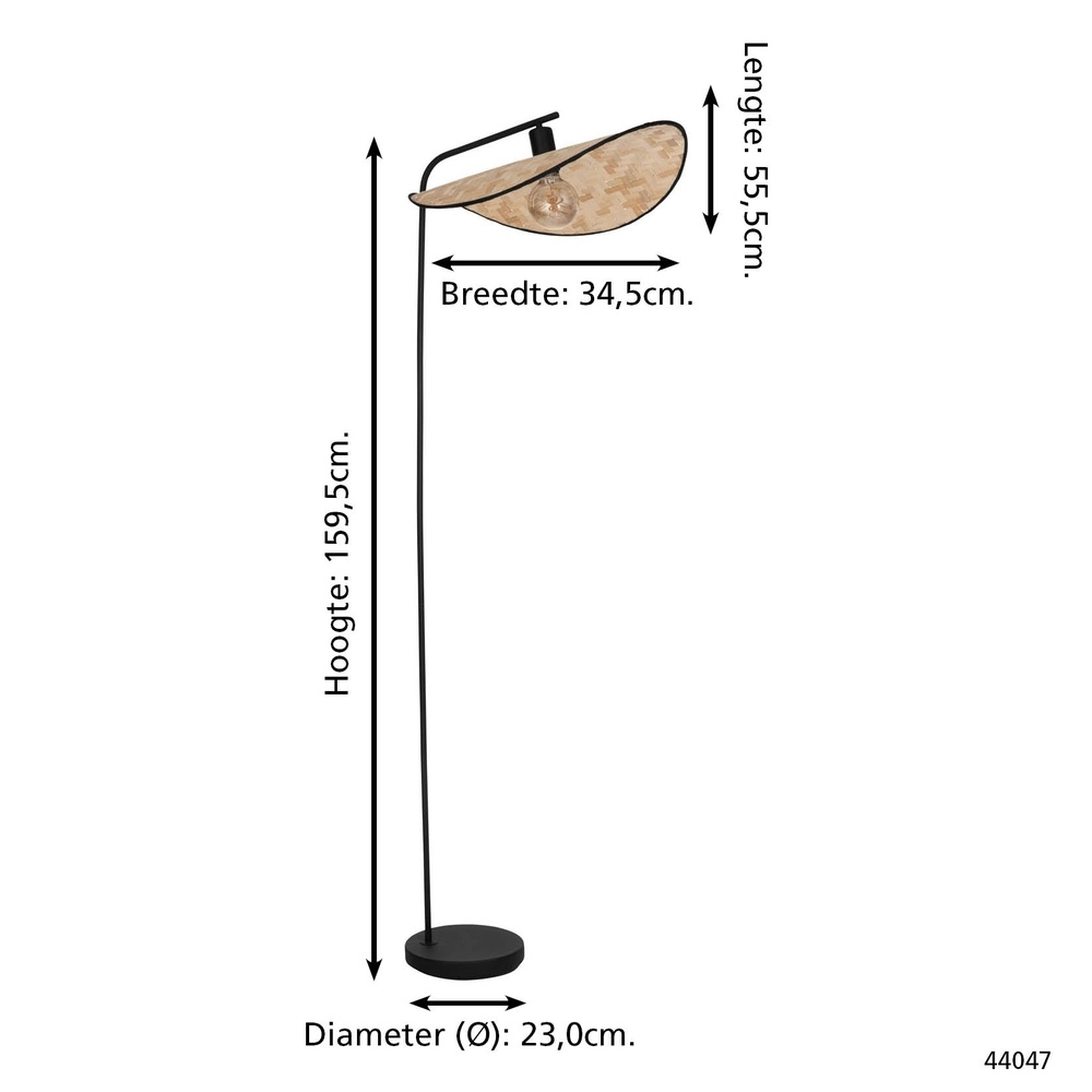 Rattan-Stehlampe Marywell 160 cm Eglo 9002759440473