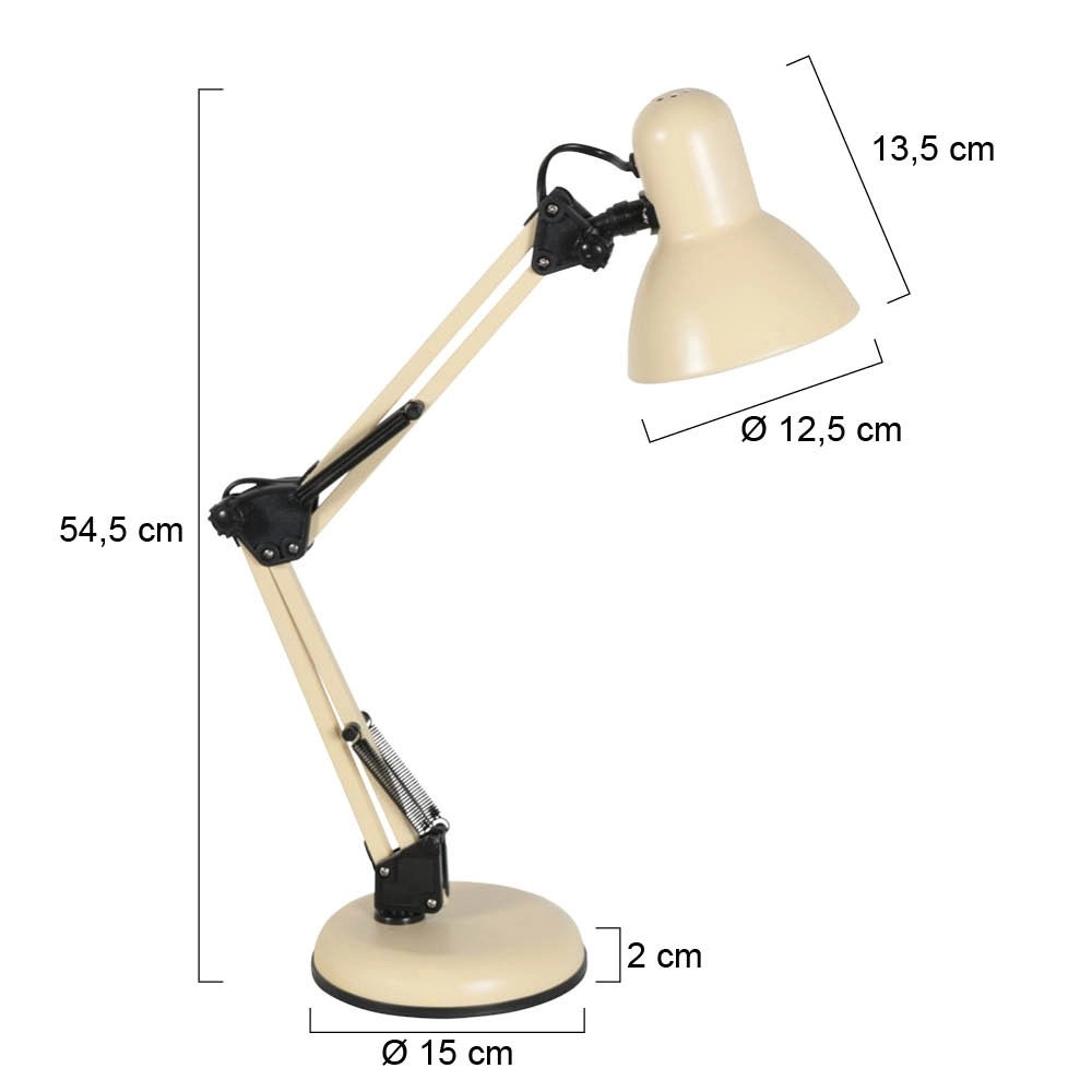 Sandfarbene Schreibtischlampe Study Verstellbar - 1x E27 Steinhauer 8712746189865