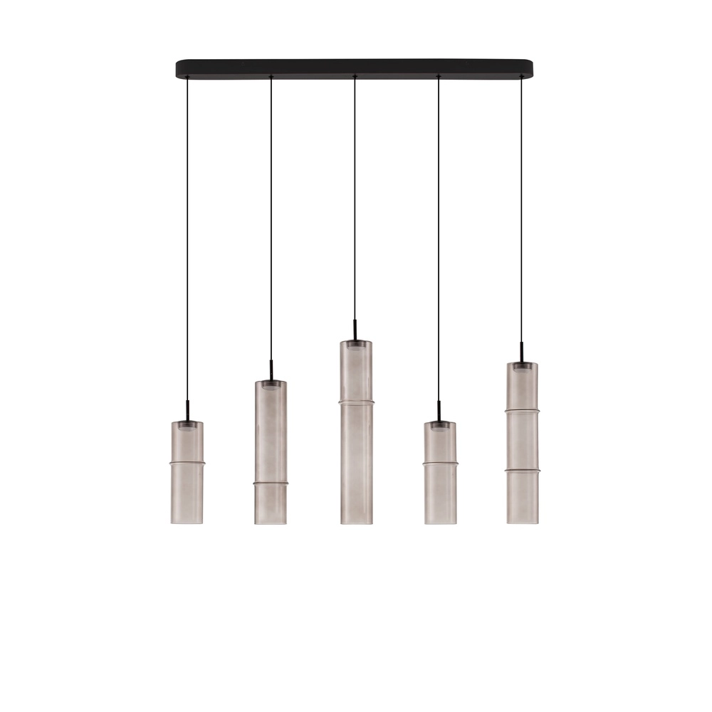 Einzigartige Pendelleuchte Sano gerades 5-flammiges Rauchglas Lyora 5212017474070