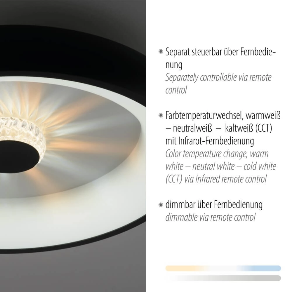 Runde Deckenleuchte Vertigo schwarz Ø 46,5cm Just Light 4043689994723