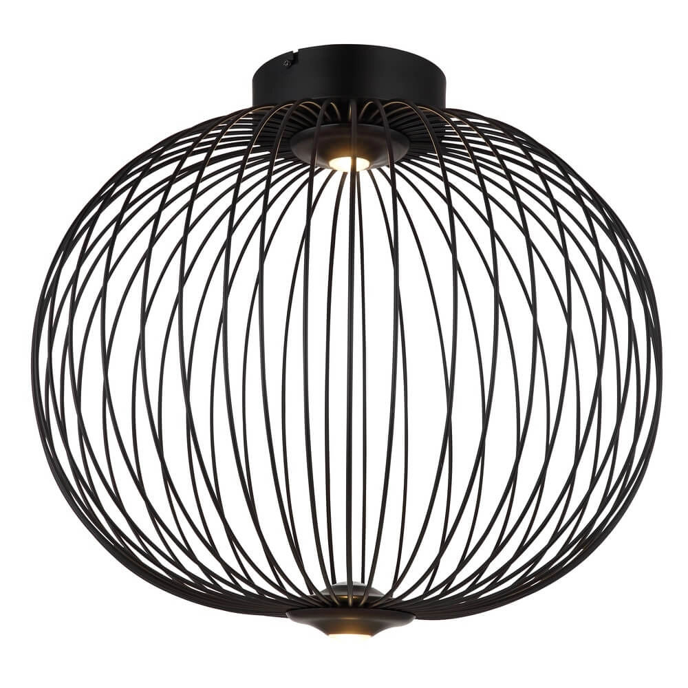 Schwarze Deckenleuchte Galway Einzelkäfig Ø 50cm Globo 9007371468331