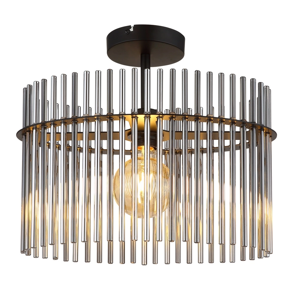 Deckenlampe Gorley Einzelne schwarze mit Glasstäben Globo 9007371525621