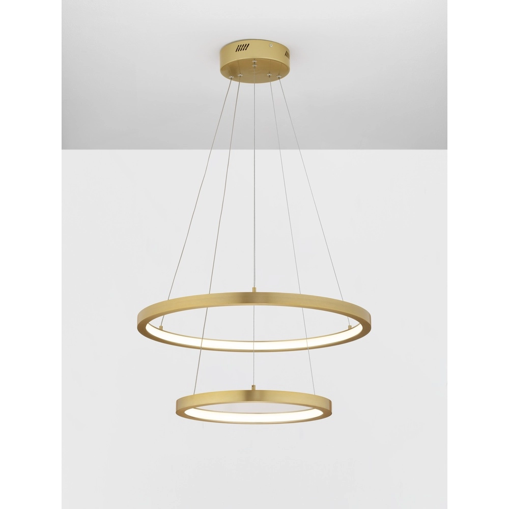 Goldene Pendelleuchte Empatia Design doppelt