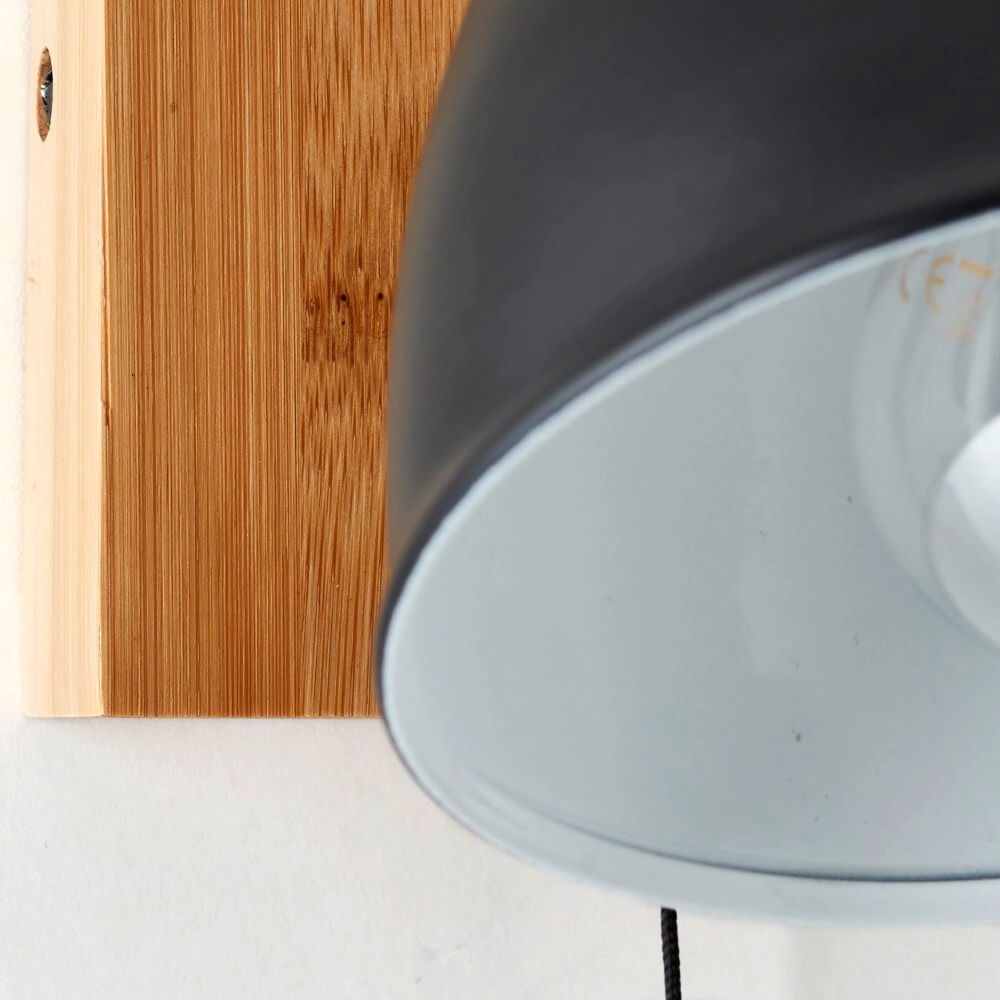 Wandlampe Celia schwarz mit Bambus Brilliant 4004353411403
