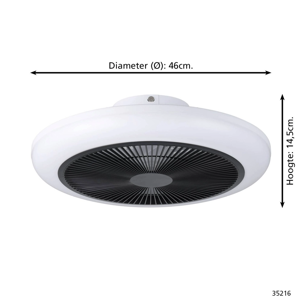 Deckenventilator Sayulita weiß mit schwarz Ø 46cm RGB Eglo 9002759352165