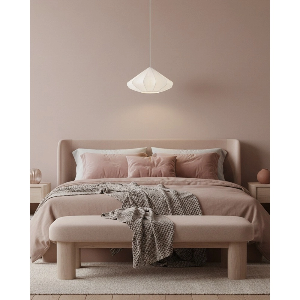 Pendellampe Ø 42 cm Dolwen Weiß - Japandi Eglo 9002759439972