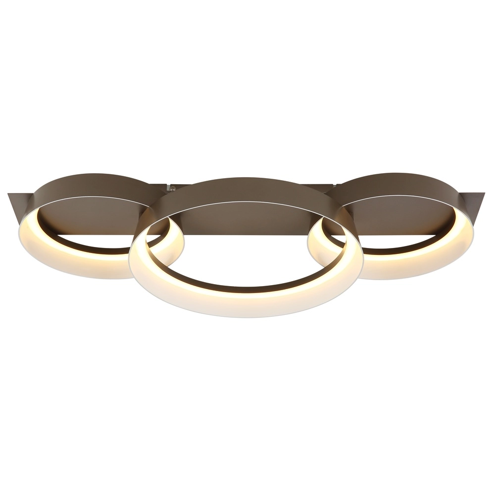 Elegante Deckenlampe Syrakus Kaffeebraun 3 Ringe Globo 9007371576081