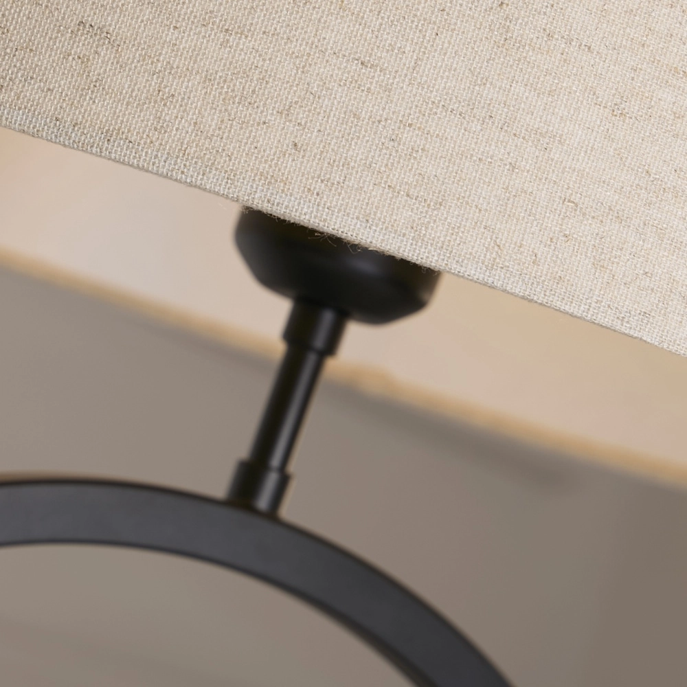Tischlampe Elegant schwarz mit Cremeton Searchlight 5053423305486