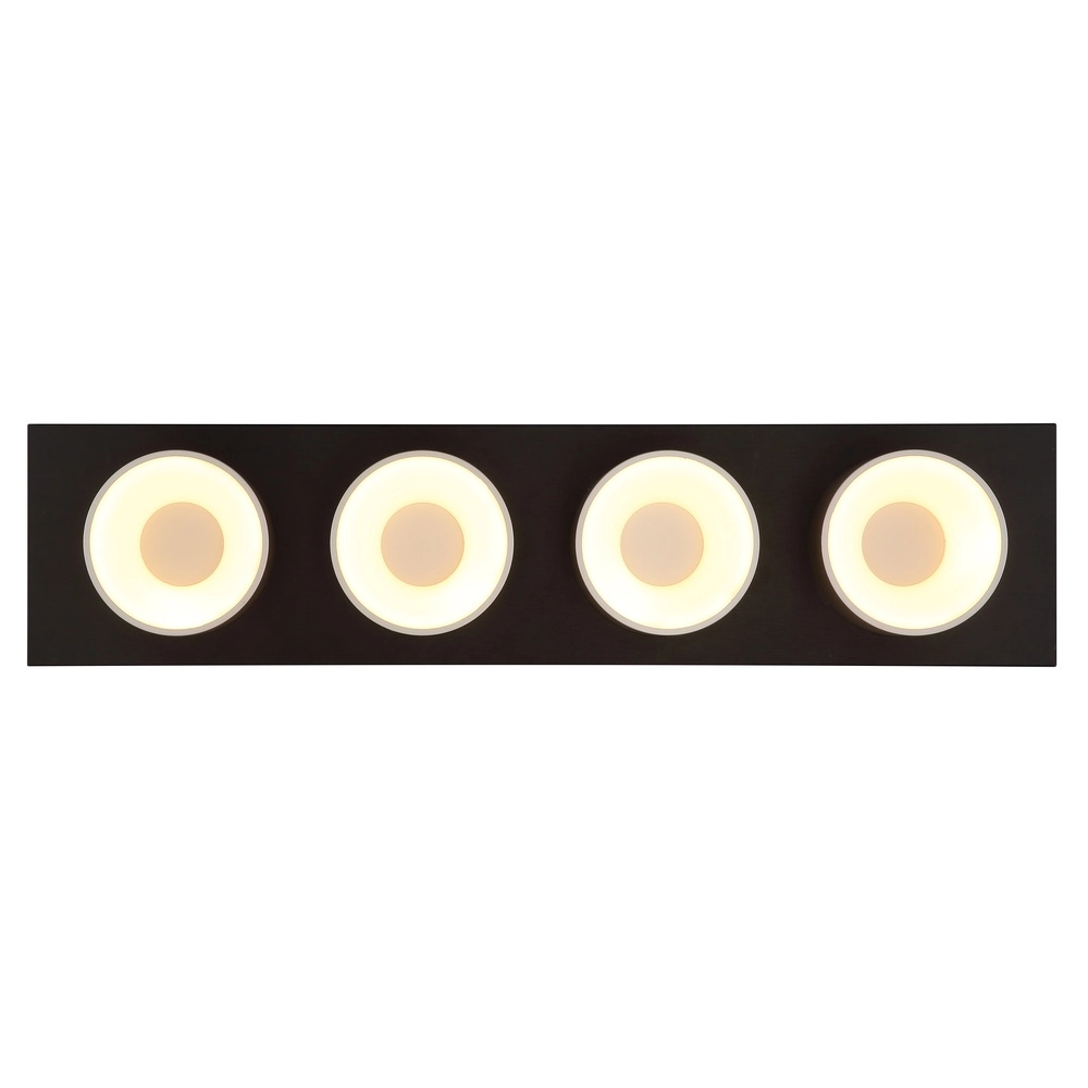 4-Licht Deckenlampe Raymond schwarz mit Champagner Globo 9007371525874